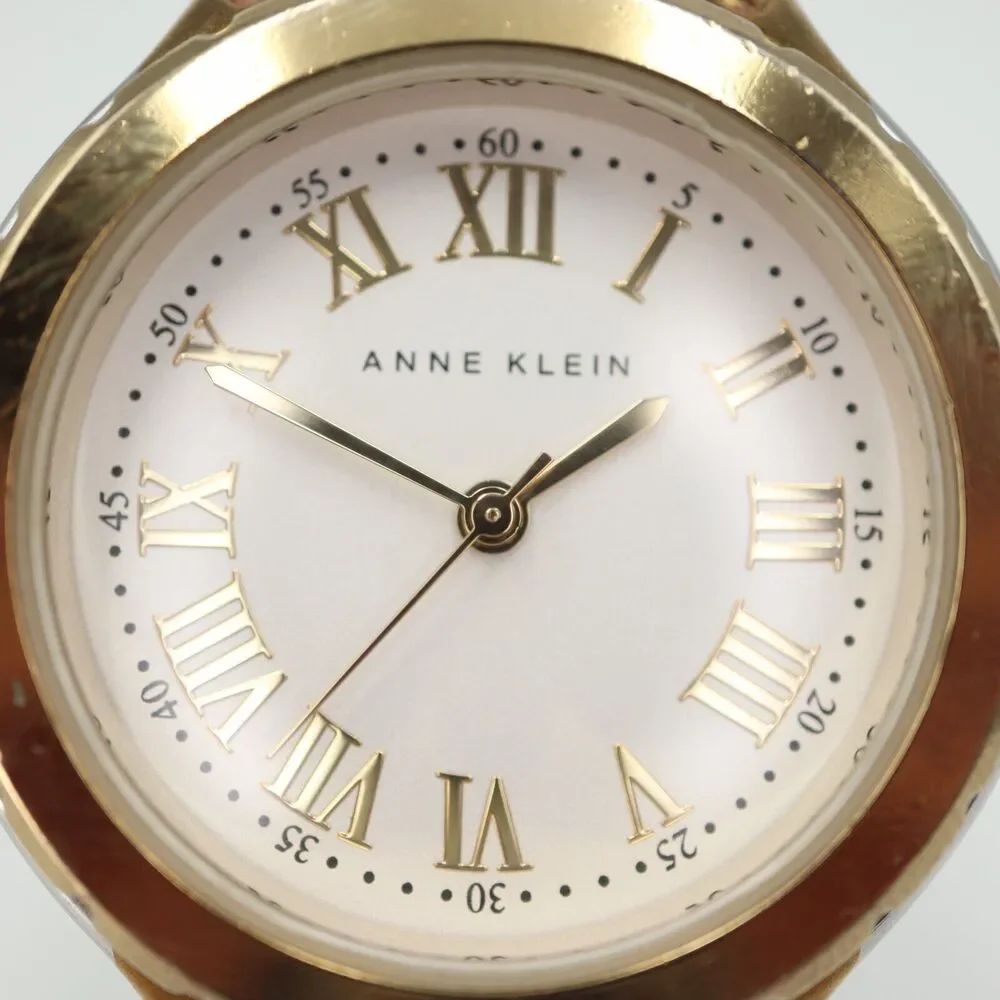 Anne Klein Womens Watch 32mm Round Dial Two Tone Bracelet AK/1303 w New Battery